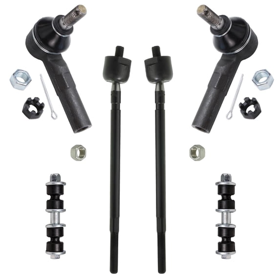 Detroit Axle - Front 6pc Suspension Kit for Toyota 92-98 Paseo, 91-94 97-99 Tercel, 4 Tie Rod Ends 2 Stabilizer Sway Bars 1992 1993 1994 1997 1998