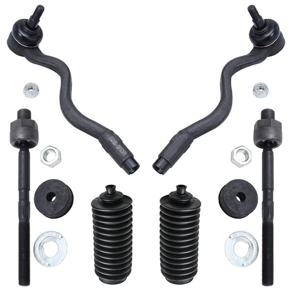 Detroit Axle - Front 6pc Suspension Kit for BMW 318i 318is 318Ti 320i 323i 323is 325i 325is 328i 328is M3 Z3, 4 Tie Rod Ends 2 Boots & Bellows Replacement