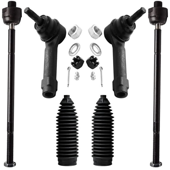 Detroit Axle - Front 6pc Suspension Kit for Chevrolet Venture Olds Silhouette Pontiac Montana Trans Sport, 4 Inner Outer Tie Rod Ends 2 Boots Replacement