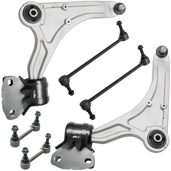 Detroit Axle - Front 6pc Suspension Kit for Ford 2013-2020 Fusion Lincoln MKZ, 2 Lower Control Arms 4 Front and Rear Sway Bar Links 2014 2015 2016 2017 2018 2019 Replacement