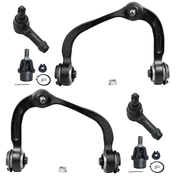 Detroit Axle - Front 6pc Suspension Kit for Ford F-150 2004 2005 2006 2007 2008, 2 Upper Control Arms w/Ball Joints + 2 Lower Ball Joints + 2 Outer Tie Rods, Replacement 06-08 Mark LT