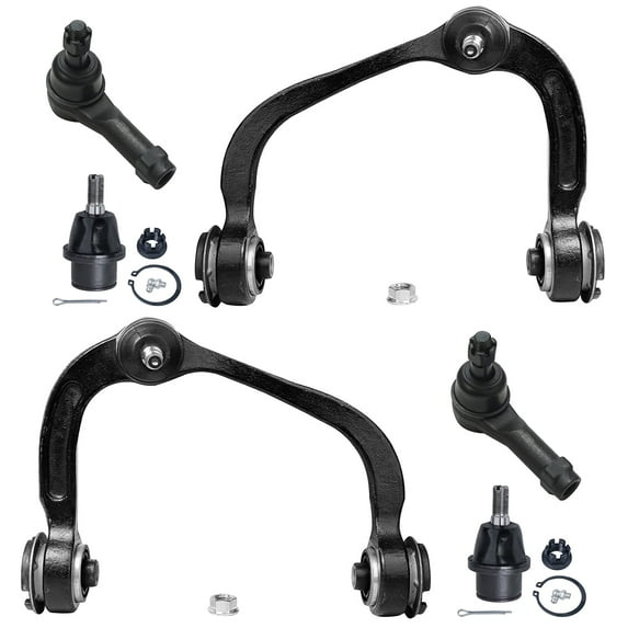 Detroit Axle - Front 6pc Suspension Kit for Ford F-150 2004 2005 2006 2007 2008, 2 Upper Control Arms w/Ball Joints + 2 Lower Ball Joints + 2 Outer Tie Rods, Replacement 06-08 Mark LT