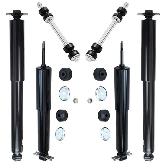 Detroit Axle - Front 6pc Suspension Kit for 2003-2022 GMC Savana Chevy Express 2500 3500, 4 Front and Rear Shock Absorbers 2 Sway Bars Replacement