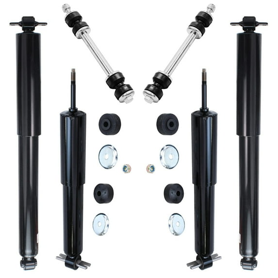Detroit Axle - Front 6pc Suspension Kit for 2003-2022 GMC Savana Chevy Express 2500 3500, 4 Front and Rear Shock Absorbers 2 Sway Bars Replacement