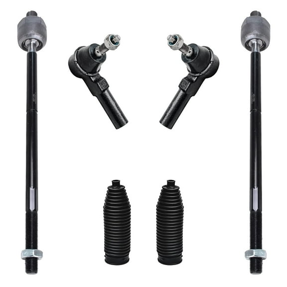 Detroit Axle - Front 6pc Suspension Kit for 2005-2010 Ford Mustang, 4 Tie Rods 2 Boots 2006 2007 2008 2009 Replacement