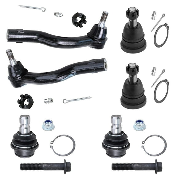 Detroit Axle - Front 6pc Suspension Kit for Infiniti QX56 Nissan Titan Pathfinder Armada, 2 Outer Tie Rods 4 Upper and Lower Ball Joints Replacement