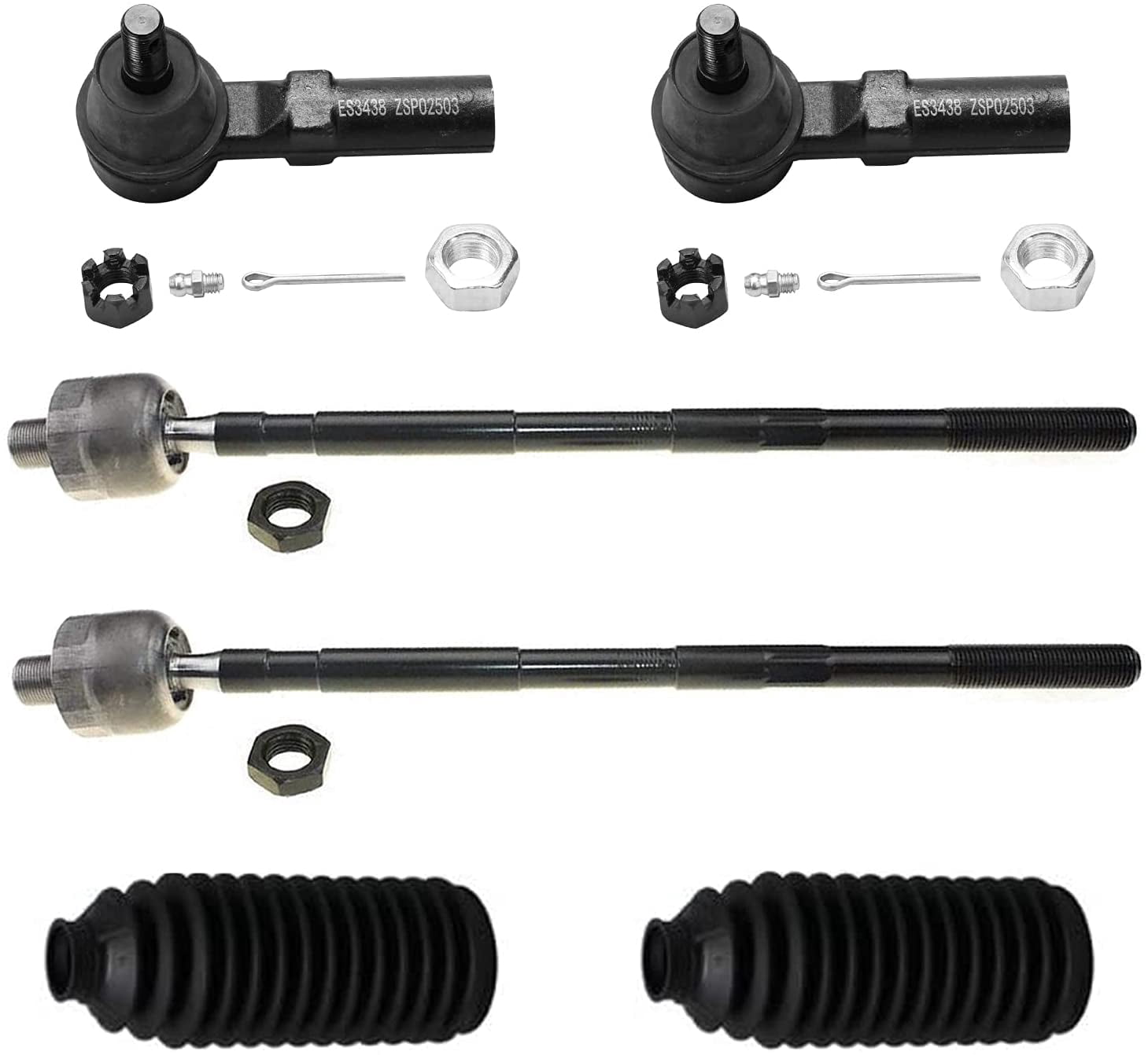 Detroit Axle Front 6pc Tie Rods Kit for 0206 Nissan Altima, 0408