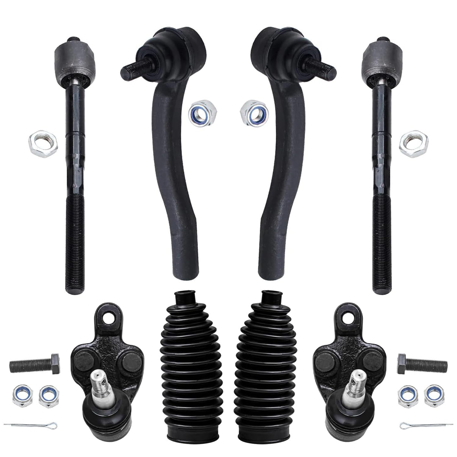 Detroit Axle - Front 8pc Ball Joints Tie Rods for 2004-2010 Toyota ...