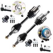 Detroit Axle - Front 8pc CV Axles Wheel Bearing Hubs for Chevy Impala Monte Carlo Pontiac Grand Prix LaCrosse Century Regal, 2 CV Axles 2 Wheel Bearing Hubs 2 Tie Rods 2 Ball Joints Replacement