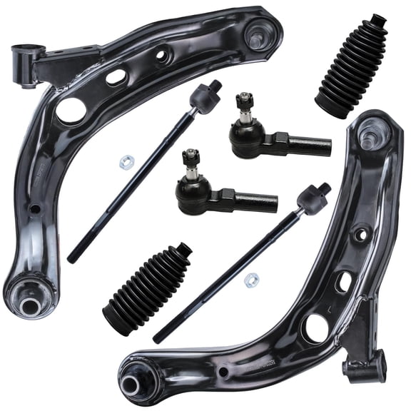 Detroit Axle - Front 8pc Control Arms Kit for 00-06 Mazda MPV, 2 Lower Control Arms w/Ball Joints 4 Outer Inner Tie Rods 2 Boots 2000 2001 2002 2003 2004 2005 2006 Replacement