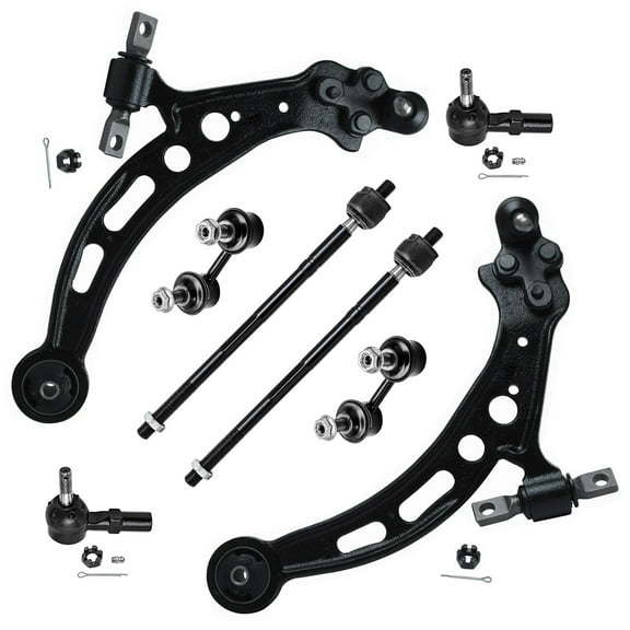 Detroit Axle - Front 8pc Control Arms Kit for 1992-1996 Toyota Camry Lexus ES300, 1995-1996 Avalon, 2 Lower Control Arms w/Ball Joints 4 Tie Rods 2 Sway Bars Replacement