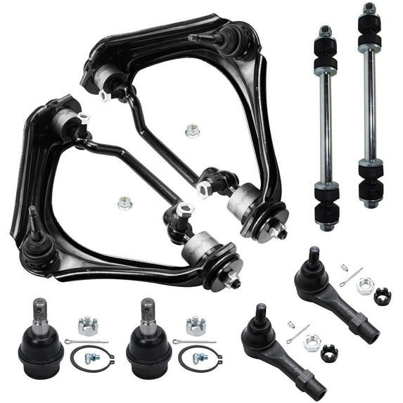 Detroit Axle - Front 8pc Control Arms Kit 2002 2003 Ford Explorer Mercury Mountaineer, 2 Upper Control Arms 2 Lower Ball Joints 2 Sway Bar Links 2 Outer Tie Rods Suspension Kit Replacement