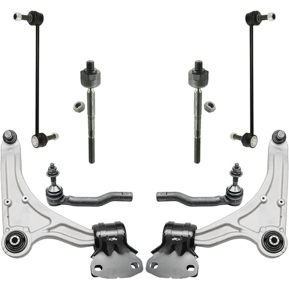 Detroit Axle - Front 8pc Control Arms Kit for Ford 2013-2020 Fusion Lincoln MKZ, 2 Lower Control Arms w/Ball Joints 4 Outer & Inner Tie Rods 2 Sway Bar Links Replacement