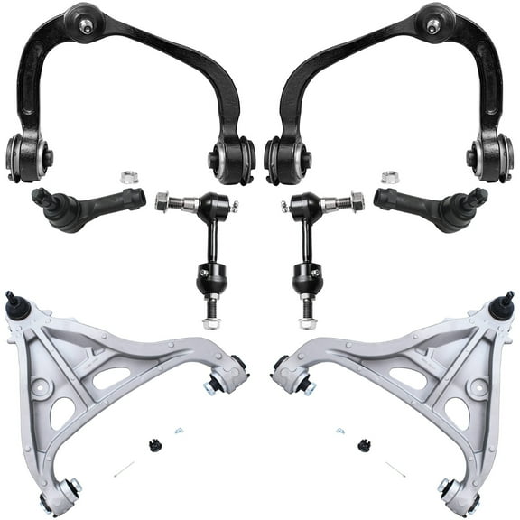 Detroit Axle - Front 8pc Control Arms Kit 2WD 2004-2005 Ford F-150, 4 Upper Lower Control Arms with Ball Joints 2 Tie Rods 2 Sway Bars Suspension Kit Replacement