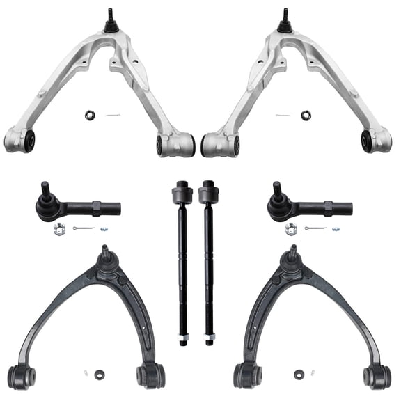 Detroit Axle - Front 8pc Control Arms Kit for Cadillac Escalade ESV EXT Chevy Avalanche Silverado Suburban GMC Sierra Yukon XL 1500, 4 Lower Upper Control Arms 4 Tie Rods Replacement