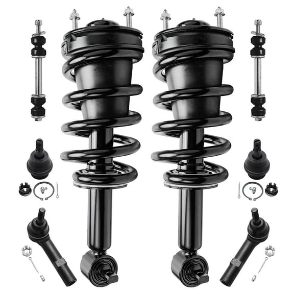 Detroit Axle - Front 8pc Struts Kit for Suburban Silverado Sierra Yukon XL 1500 Chevy GMC Cadillac Escalade ESV EXT, Struts & Coil Spring Sway Bars Tie Rods Ball Joints Replacement Suspension