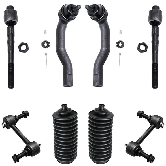 Detroit Axle - Front 8pc Suspension Kit for 07-14 Ford Edge Lincoln MKX, 4 Outer & Inner Tie Rods 2 Sway Bars 2 Boots 2007 2008 2009 2010 2011 2012 2013 2014 2015 Replacement