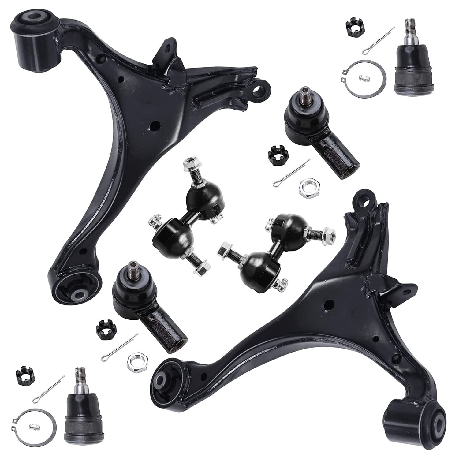 Detroit Axle - Front 8pc Suspension Kit for 2001-2005 Honda Civic, 2 Lower Control Arms 2 Lower Ball Joints 2 Outer Tie Rods 2 Sway Bars 2001 2002 2003 2004 2005 Replacement