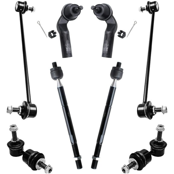 Detroit Axle - Front 8pc Suspension Kit for 2004-2009 Mazda 3, 2009 3 Sport, 2006-2015 5, 4 Tie Rod Ends 4 Front Rear Sway Bar Links 2005 2007 2008 2010 2011 2012 2013 2014 Replacement