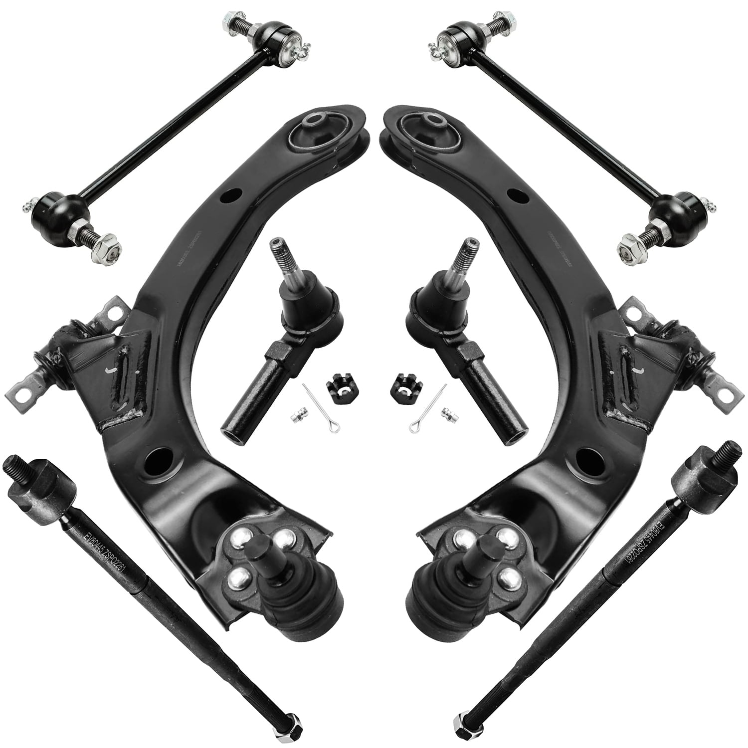 Detroit Axle - Front 8pc Suspension Kit for 2005-2011 Chevy Cobalt HHR Pontiac Pursuit, 2007-2009 G5, 2 Lower Control Arms w/Ball Joints 4 Outer Inner Tie Rods 2 Sway Bars 2006 2008 2010 Replacement