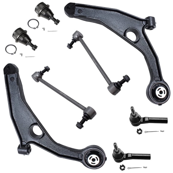 Detroit Axle - 8pc Front End Suspension Kit for 2009-2020 Dodge Journey, 2 Lower Control Arms 2 Ball Joints 2 Outer Tie Rods 2 Sway Bars Replacement 2010 2011 2012 2013 2014 2015 2016 2017 2018 2019