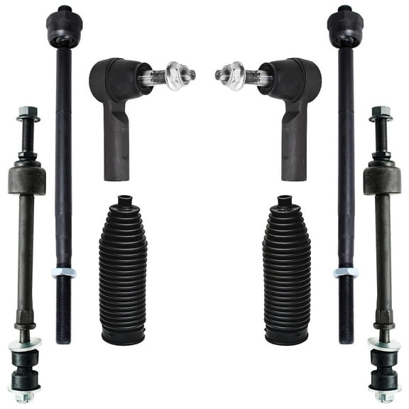 Detroit Axle - Front 8pc Suspension Kit for 2013-2018 Ram 1500 5-Lug, 4 Tie Rod Ends 2 Sway Bar Links 2 Boots & Bellows 2014 2015 2016 2017 Replacement