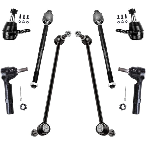 Detroit Axle - Front 8pc Suspension Kit for Buick Enclave Chevy Traverse GMC Acadia Limited Saturn Outlook, 4 Tie Rod Ends 2 Sway Bars 2 Lower Ball Joints Replacement