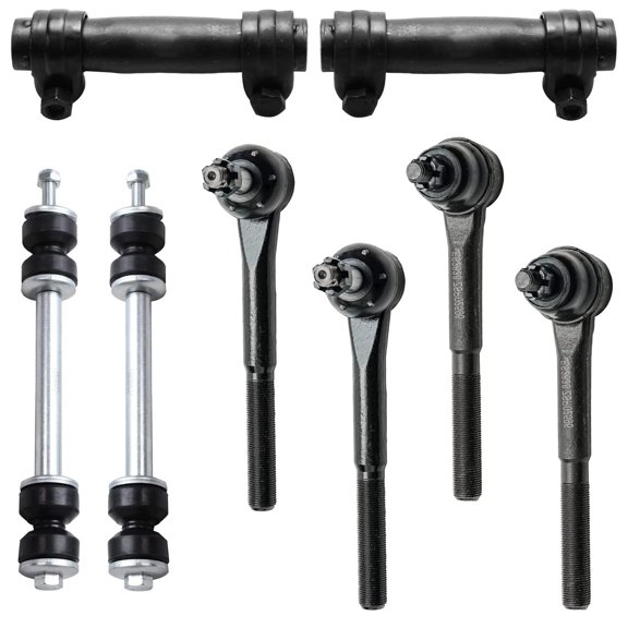 Detroit Axle - Front 8pc Suspension Kit for Cadillac Escalade Chevy GMC Blazer Yukon K1500 K2500 Suburban K3500, 2 Sway Bars 4 Tie Rod Ends 2 Sleeves Replacement