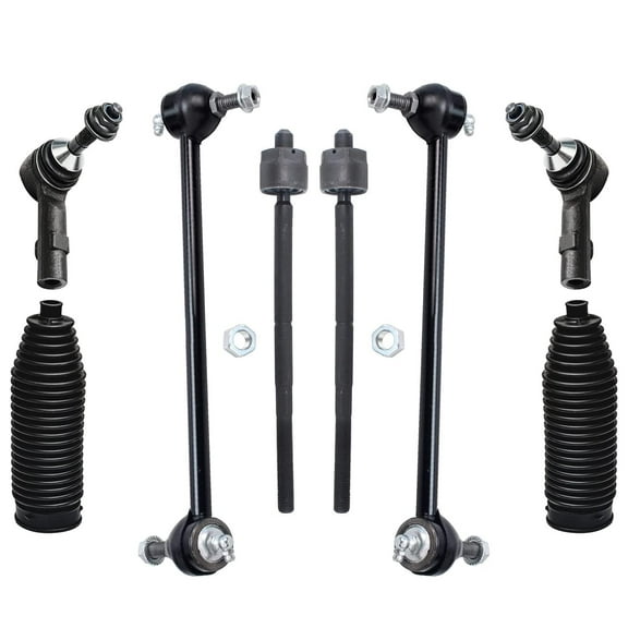 Detroit Axle - Front 8pc Suspension Kit for Ford Taurus X Freestyle Five Hundred Mercury Sable Montego, 4 Inner Tie Rods 2 Sway Bars 2 Boots Replacement