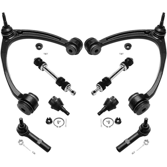 Detroit Axle - Front 8pc Suspension Kit for Silverado Sierra Yukon XL Suburban 1500 Tahoe Avalanche Escalade ESV EXT, Upper Control Arms Lower Ball Joints Outer Tie Rods Sway Bars Replacement