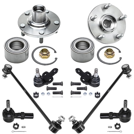 Detroit Axle - Front 8pc Wheel Bearing Hubs Kit for 99-03 Lexus RX300 Toyota Solara, 97-01 Camry, 2 Wheel Bearing and Hubs 2 Lower Ball Joints 2 Outer Tie Rods 2 Sway Bar Links Replacement