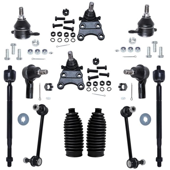 Detroit Axle - Front 12pc Suspension Kit for Honda Passport Isuzu Amigo Axiom Rodeo Sport, Tie Rods Upper Lower Ball Joints Sway Bar Links Boots & Bellows Replacement