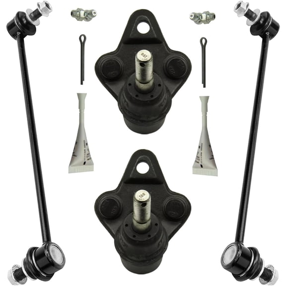 Detroit Axle - Front Ball Joints Sway Bars for Toyota 2010-2015 Prius Plug-In 2011-2017 Lexus CT200h 2 Lower Ball Joints 2 Stabilizer Sway Bars 2012 2013 2014 Replacement