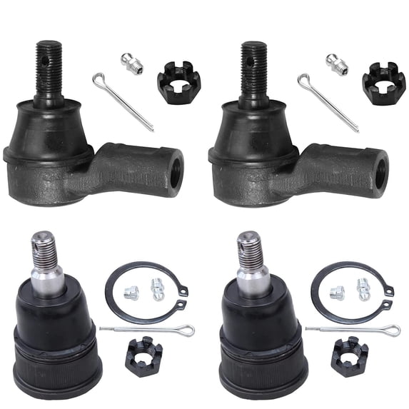 Detroit Axle - Front Ball Joints Tie Rods for 2003-2011 Honda Element 2 Lower Ball Joints 2 Outer Tie Rods 2004 2005 2006 2007 2008 2009 2010 Replacement
