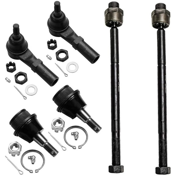 Detroit Axle - Front Ball Joints Tie Rods for 2002-2005 Dodge Ram 1500 2003 2004, 2 Lower Ball Joints, 4 Inner and Outer Tie Rods Replacement