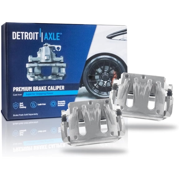 Detroit Axle - Front Brake Calipers for 2004-2007 Ford Freestar Mercury Monterey, Disc Brake Calipers w/Brackets 2005 2006 Replacement Brake Caliper Assembly
