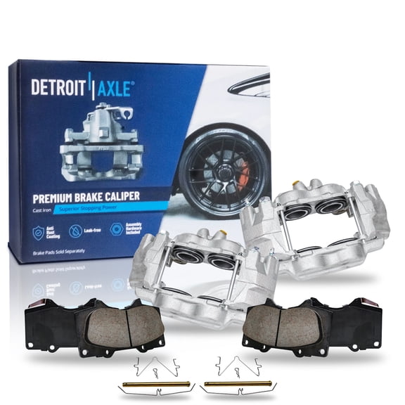 Detroit Axle - Front Brake Calipers Brake Pads for 2005-2021 Toyota Tacoma 2003-2009 4Runner 2007-2014 FJ Cruiser Disc Brake Calipers Ceramic Brake Pads Replacement - 4pc Set