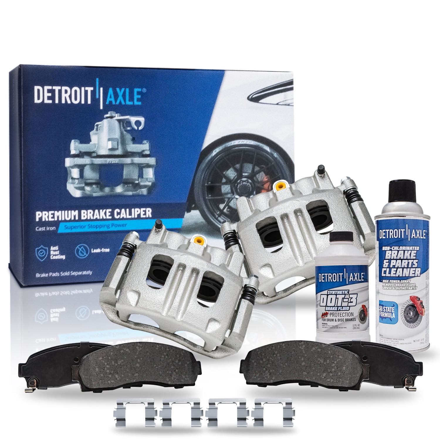 Detroit Axle - Front Brake Calipers Brakes Brake Pads Replacement for Ford Ranger Mazda B2300 B4000