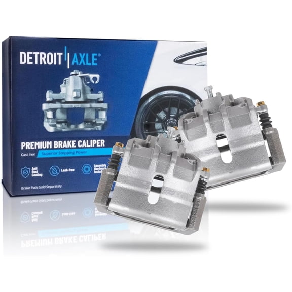 Detroit Axle - Front Brake Calipers for Chrysler Town & Country Voyager Dodge Caravan Grand Caravan, 2pc Disc Brake Calipers with Brackets Replacement