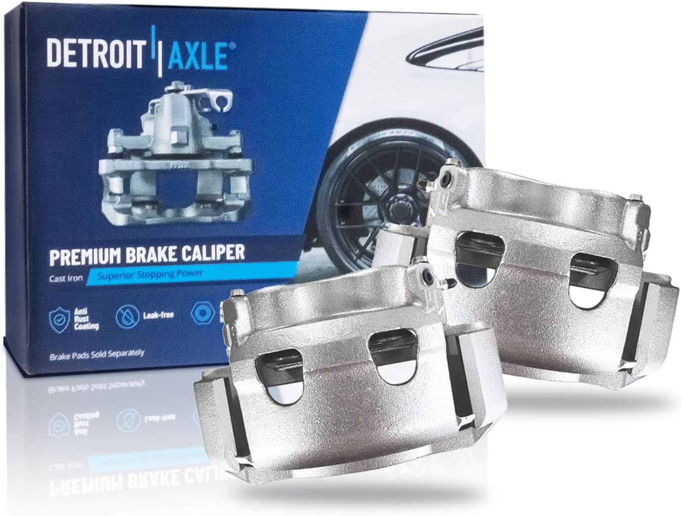 Detroit Axle - Front Brake Calipers for Ford E-350 E-450 Super Duty E-150 E-250, Disc Brake Calipers w/Bracket E-150 E-250 E-350 Econoline, Replacement Brake Caliper Left and Right