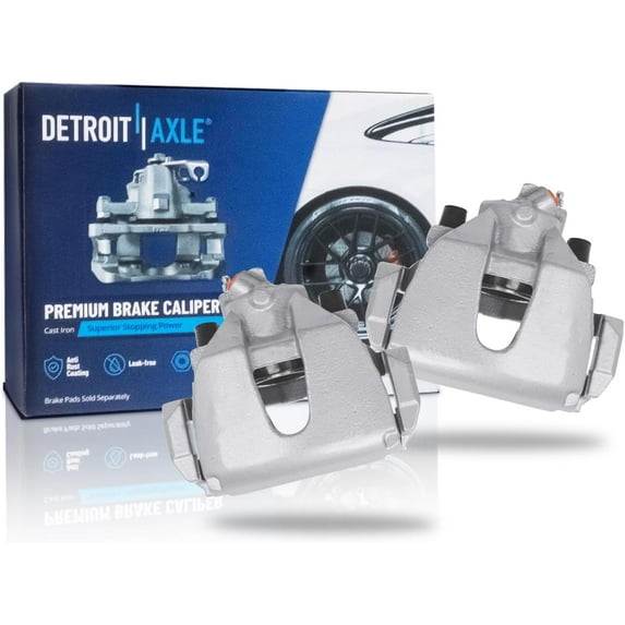 Detroit Axle - Front Brake Calipers for 2013-2019 Ford Focus C-Max Escape, Disc Brake Calipers with Brackets 2014 2015 2016 2017 2018 Replacement