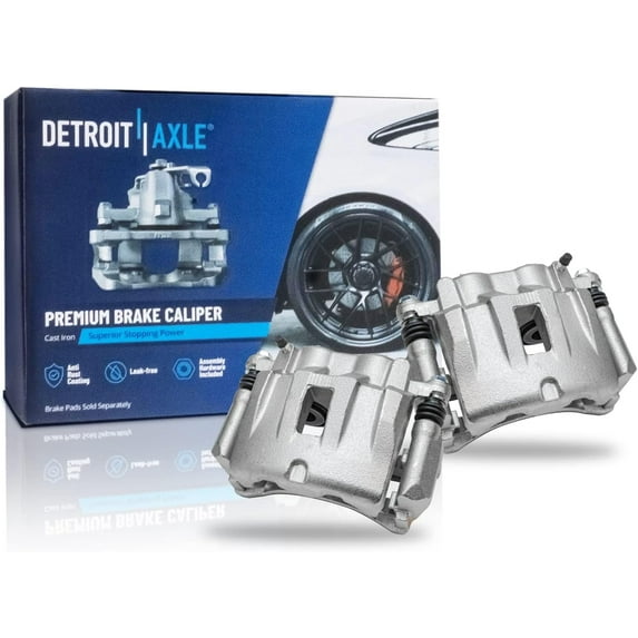Detroit Axle - Front Brake Calipers w/Brackets Replacement for 1999 2000 2001 2002 2003 2004 Jeep Grand Cherokee - 2pc Set