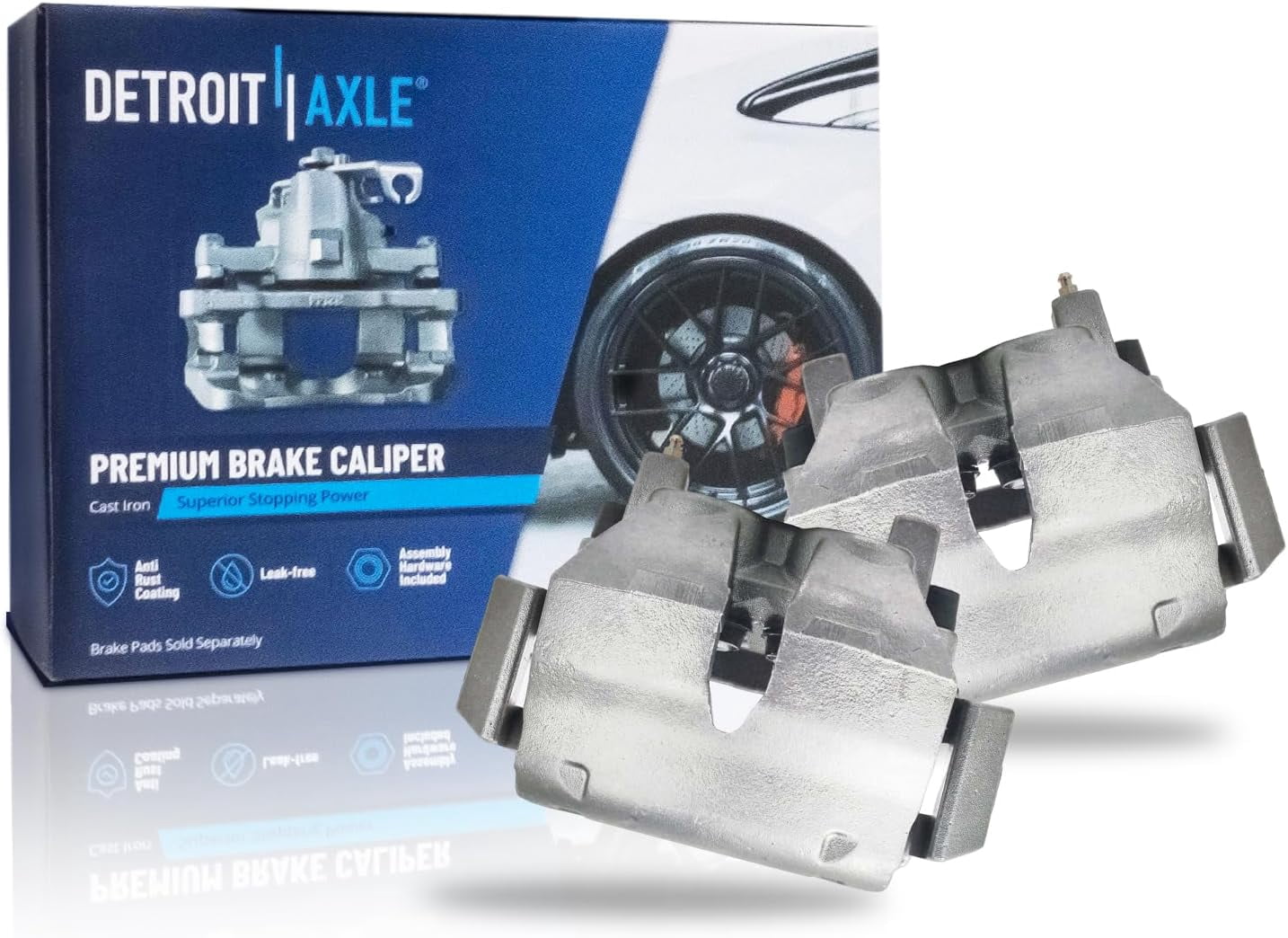 Detroit Axle - Front Brake Calipers w/Brackets Replacement for 2003-2006 Ford Expedition Lincoln Navigator - 2pc Set