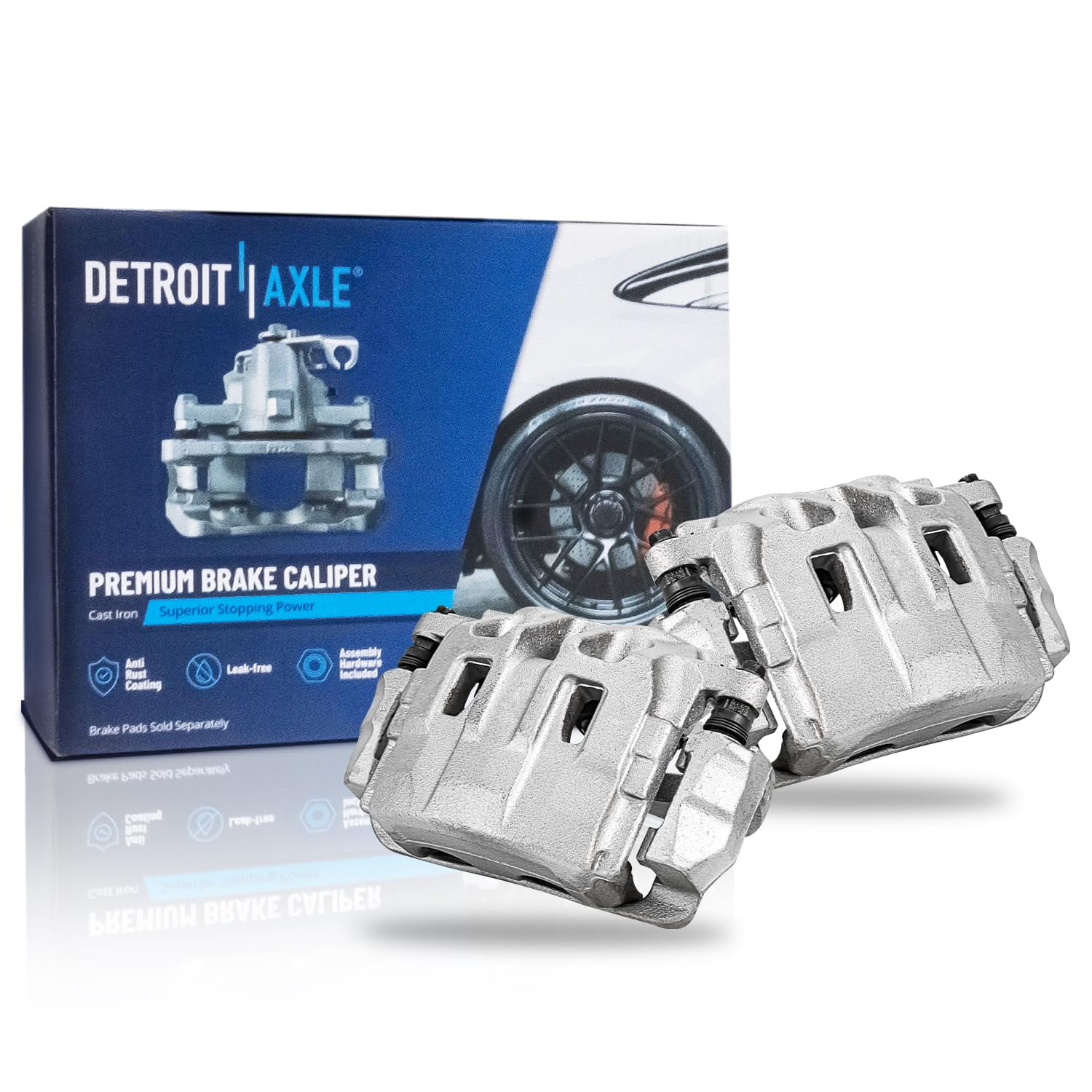 Detroit Axle - Front Brake Calipers w/Brackets Replacement for 2010