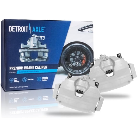 Detroit Axle - Front Brake Calipers w/Brackets Replacement for 2014-2018 Ford Focus, 2015-2019 Lincoln MKC - 2pc Set