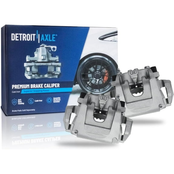 Detroit Axle - Front Brake Calipers w/Brackets Replacement for Ford Edge Lincoln Nautilus MKX - 2pc Set