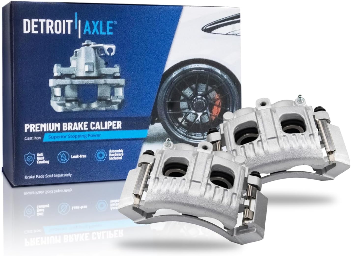 Detroit Axle - Front Brake Calipers w/Brackets Replacement for Ford F-150 F-250 Lobo Expedition Lincoln Navigator - 2pc Set