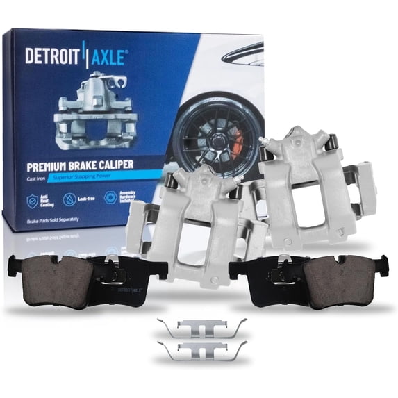 Detroit Axle - Front Brake Calipers with Bracket + Ceramic Brake Pads Replacement for BMW 328i 330i 428i xDrive - 4pc Set