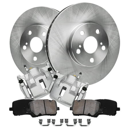 Detroit Axle - Front Brake Kit for 03-08 Toyota Corolla Matrix Pontiac Vibe, Brake Rotors Brake Calipers Ceramic Brake Pads 2003 2004 2005 2006 2007 2008 Replacement