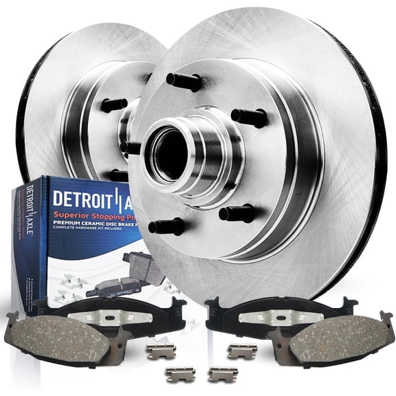 Detroit Axle - Front Brake Kit for 1994-1996 Ford F-150, 1994-2001 E-150 Econoline, Disc Brake Rotors Ceramic Brakes Pads with Hardware Replacement : 11.73" inch Rotor